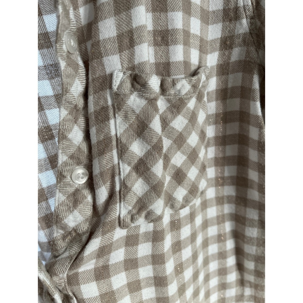Rails Hunter Tan Gingham Plaid Button Down Shirt Soft Boho Neutral M - Picture 3 of 6